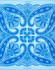 'Kaleidoscope' Paisley Silk Pocket Square in Turquoise, Blue & Sea Green (42 x 42cm)