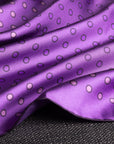 'Luna' Polka Dot Silk Pocket Square in Purple & Lilac (42 x 42cm)