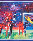'Corner Kick' Football Silk Pocket Square in Blue & Red (42 x 42cm)