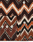 Brown Zig-Zag Print Silk Shirt