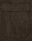 Brown Herringbone Tweed Half Norfolk Jacket
