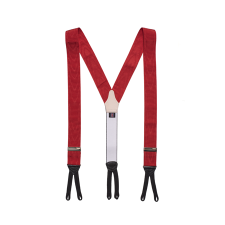 Albert Thurston Moiré Braces in Red and Nickel