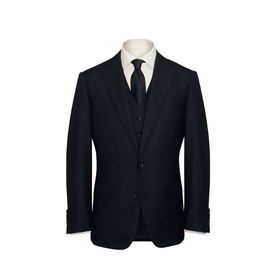 Three-Piece Black Flannel Suit