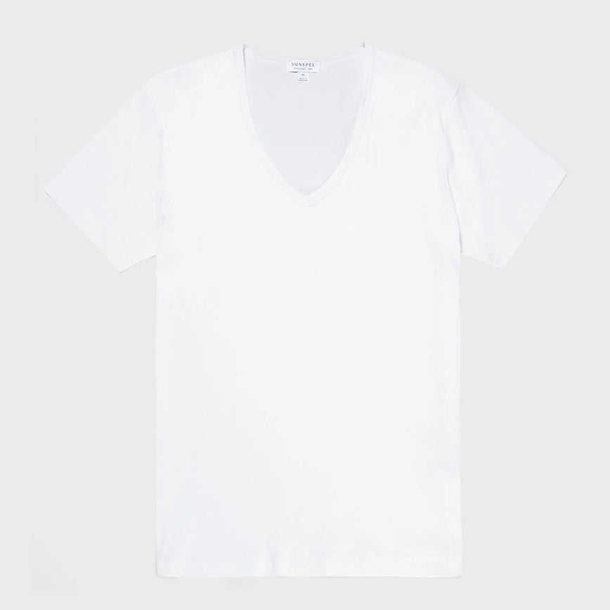 Sea Island Cotton V‑Neck Underwear T‑shirt
