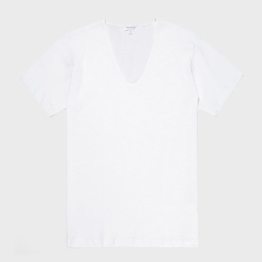 Cellular Cotton V‑Neck Underwear T‑shirt