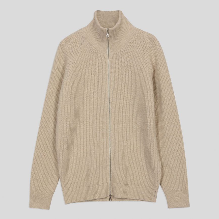 Thatch Recycled Cashmere and Merino Wool Zip-Up Cardigan